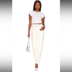 Agolde Recycled Leather Criss Cross Straight‎ Pants in Lace
